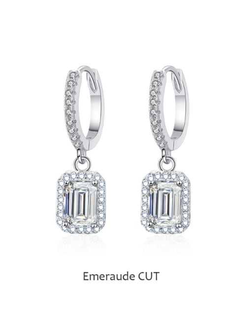 1.0 CT*2 pieces [white diamond ] 925 Sterling Silver 1.0 CT Moissanite Geometric Dainty Huggie Earring